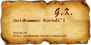 Goldhammer Kornél névjegykártya